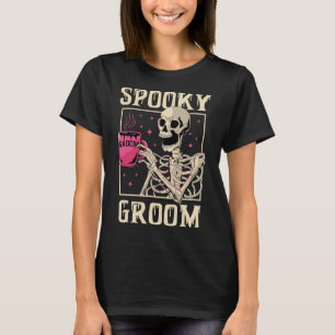 Spooky Groom Skeleton Halloween Wedding Bachelor P T-Shirt