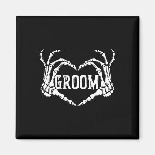 Spooky Groom Skeleton Hands Halloween Engagement W Magnet