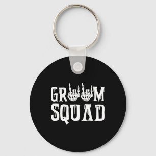 Spooky Groom Squad Gothic Wedding Halloween Bachel Key Ring