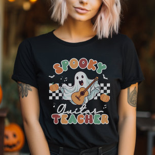Spooky Guitar Teacher Halloween Music T-Shirt