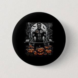 Spooky Gym Skeleton-haunted Fitness Fun-halloween 6 Cm Round Badge