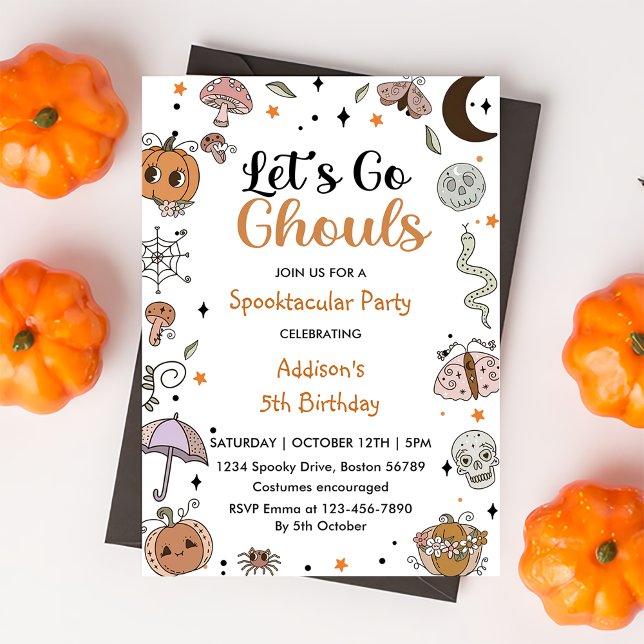 Spooky Halloween 5th Birthday Party Invitation (Creator Uploaded)
