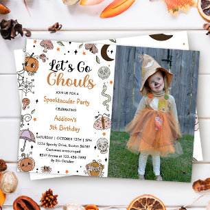 Spooky Halloween 5th Birthday Party Photo Invitation