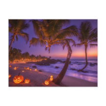 Spooky Halloween at the Beach Postcard