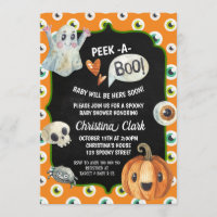 Spooky Halloween Baby Shower Peek a Boo Ghost