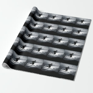 Spooky Halloween Background Vintage Design Wrapping Paper