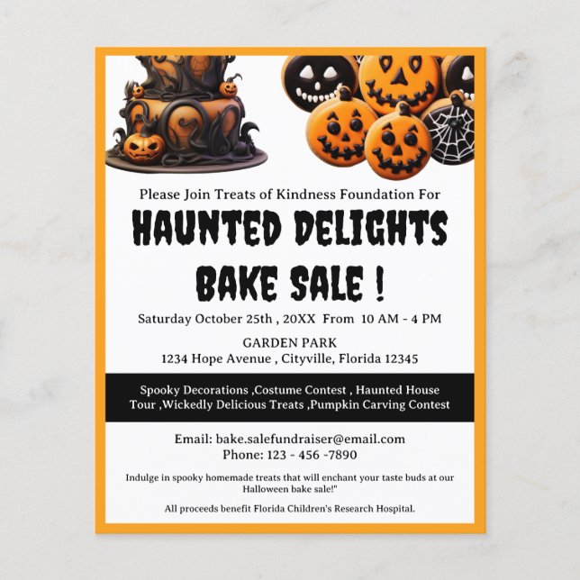 Spooky Halloween Bake Sale  Flyer (Front)