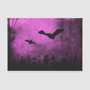 Spooky Halloween Bats in the Graveyard Tissue Paper