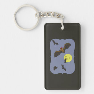 Spooky Halloween Bats Key Ring
