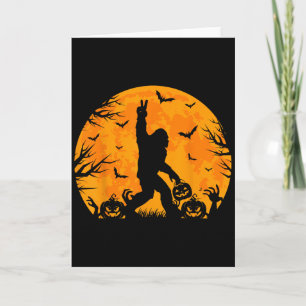 Spooky Halloween Bigfoot Pumpkin Funny Halloween S Card