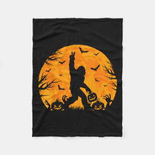 Spooky Halloween Bigfoot Pumpkin Funny Halloween S Fleece Blanket