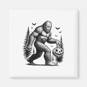 Spooky Halloween Bigfoot Pumskin Shirt Men Women Magnet