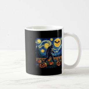 Spooky Halloween Bigfoot Starry Night Van Gogh Coffee Mug