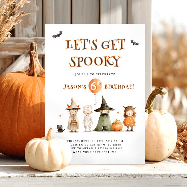 Spooky Halloween Birthday Kids Party Invitation (Creator Uploaded)
