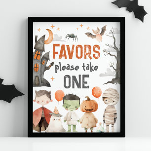 Spooky Halloween Birthday Party Favours Sign