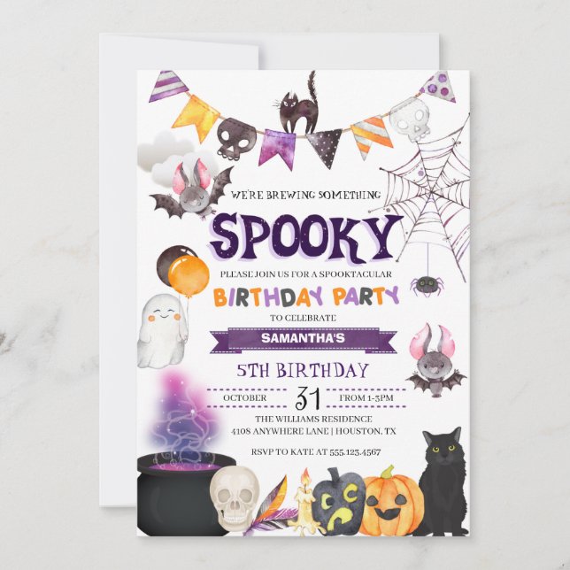 Spooky Halloween Birthday Party Invitation (Front)