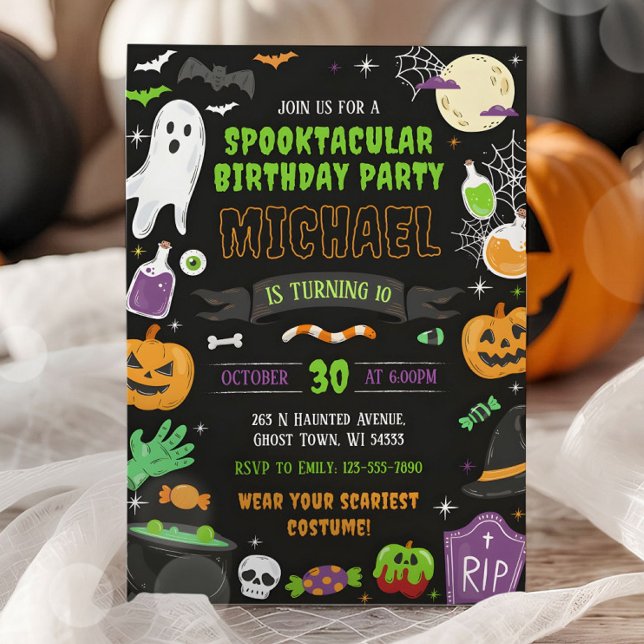 Spooky Halloween Birthday Party Invitation Kids (Creator Uploaded)
