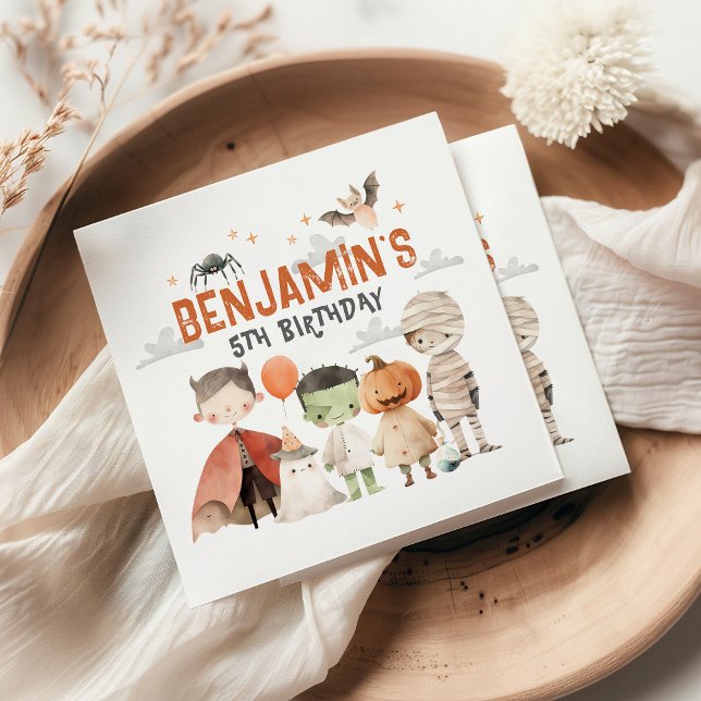 Spooky Halloween Birthday Party Napkins (Creator Uploaded)