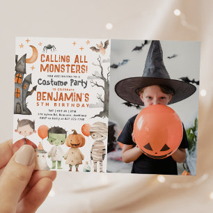 Spooky Halloween Birthday Party Photo Invitation