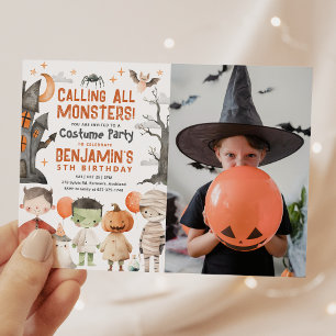Spooky Halloween Birthday Party Photo Invitation