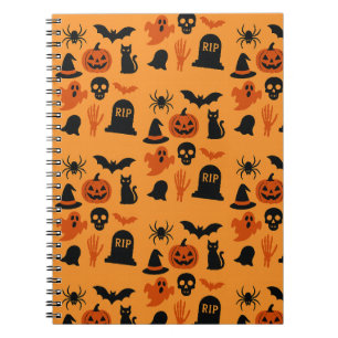 Spooky Halloween – Black & Orange Trick Notebook