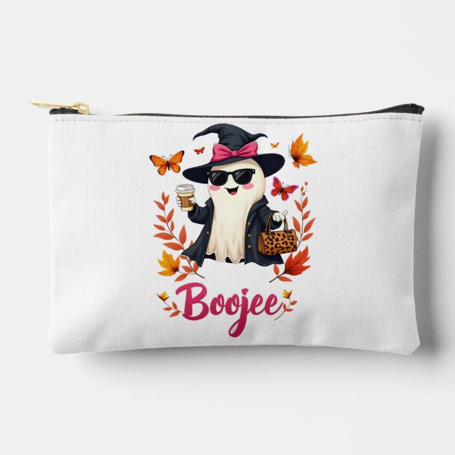Spooky Halloween Boojee Sassy Classy Ghost  Accessory Pouch (Front)