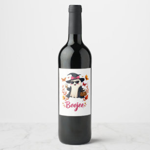 Spooky Halloween Boojee Sassy Classy Ghost  Wine Label