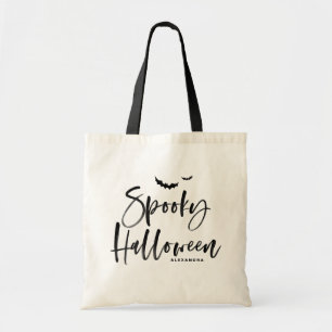 Spooky Halloween Brush Lettering Trick or Treat Tote Bag