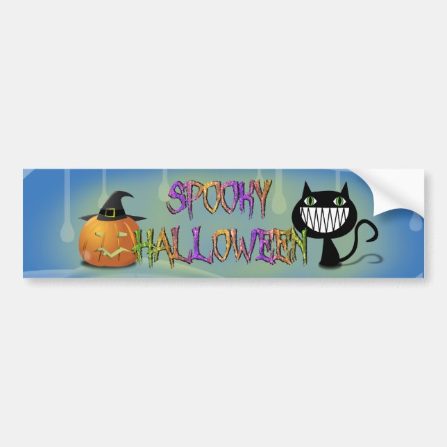spooky Halloween Bumper Sticker (Front)