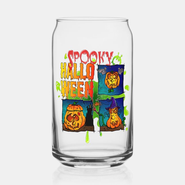 Spooky Halloween Can Glass (Front)