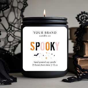 Spooky Halloween Candle Label   Modern Minimalist 