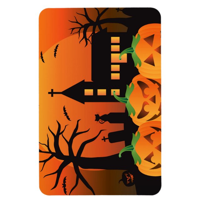 Spooky Halloween Carved Pumpkins Magnet (Vertical)