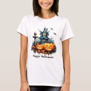 Spooky Halloween Castle T Shirt