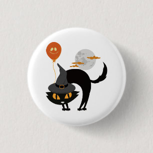 Spooky Halloween Cat 3 Cm Round Badge