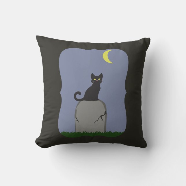 Spooky Halloween Cat Cushion (Front)