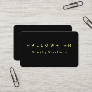 Spooky Halloween Cat Eyes Business Card