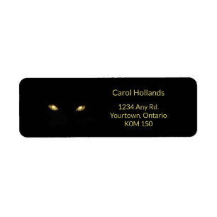Spooky Halloween Cat Eyes Return Address Label
