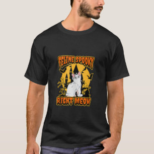 Spooky Halloween Cat Ghost Costume Cute Ghost Kitt T-Shirt