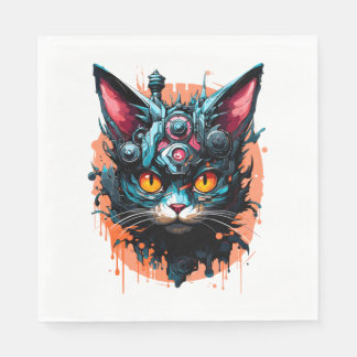 Spooky Halloween Cat   Napkin