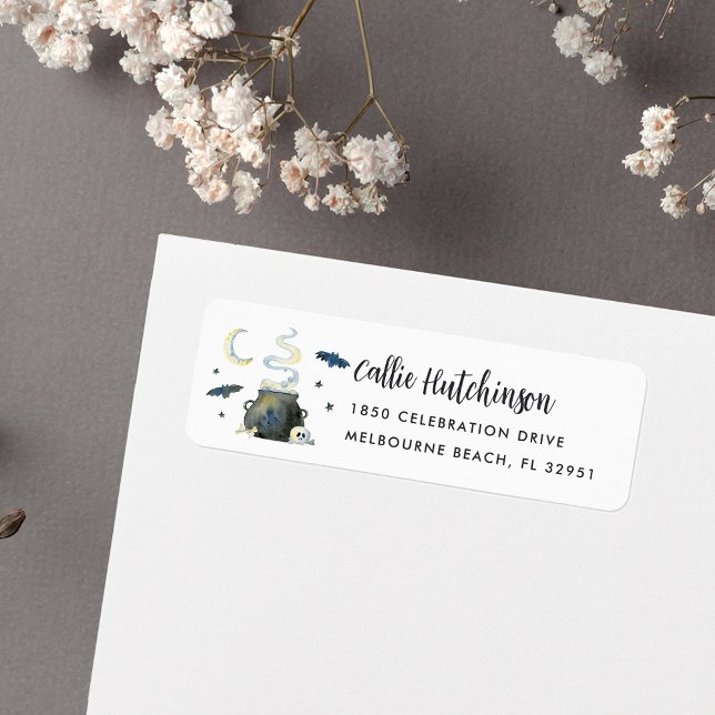 Spooky Halloween Cauldron Return Address Label (Creator Uploaded)