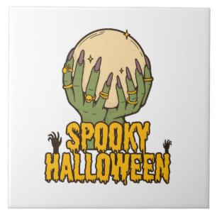 spooky halloween ceramic tile