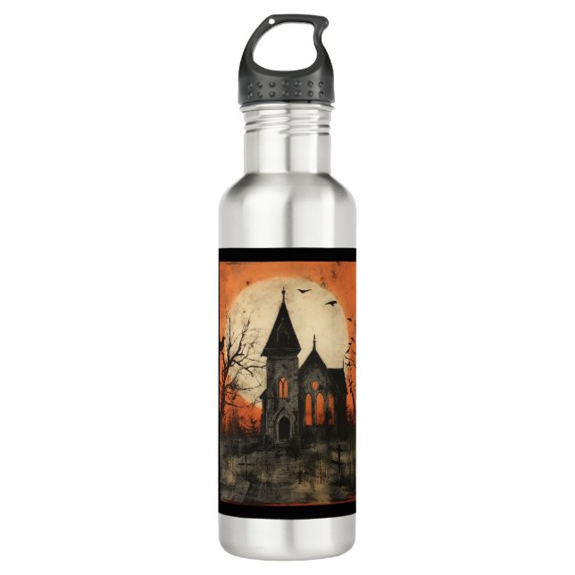 Spooky Halloween Church - Style 3 Sticker 710 Ml Water Bottle (Front)