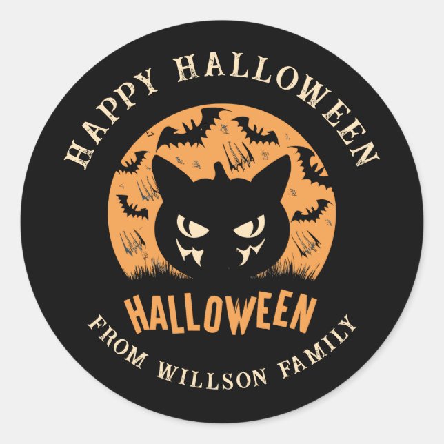Spooky Halloween Classic Round Sticker (Front)