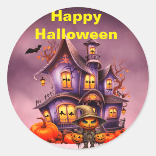 Spooky Halloween Classic Round Sticker