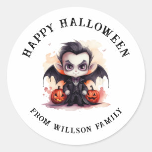 Spooky Halloween Classic Round Sticker- Sticker