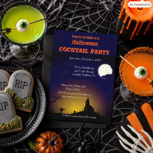 Spooky Halloween  Cocktail Party Invitation