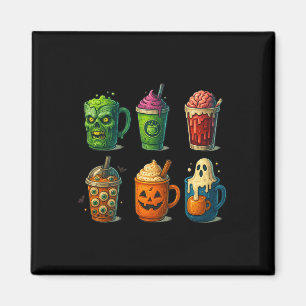 Spooky Halloween Coffee Drinks Cute Scary Mug Magnet