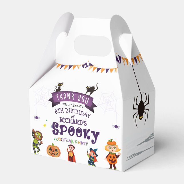 Spooky Halloween Costume Kids Birthday Party Favour Box (Front Side)