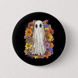 Spooky Halloween Costume Scary Floral Ghost 6 Cm Round Badge