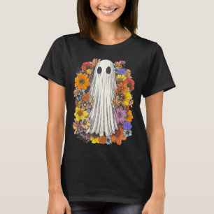 Spooky Halloween Costume Scary Floral Ghost T-Shirt